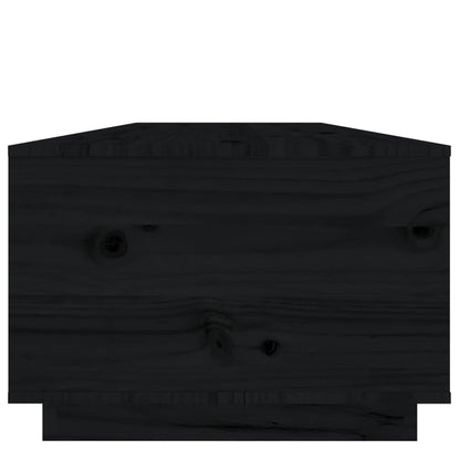 Coffee Table Black 100x50x35 cm Solid Wood Pine