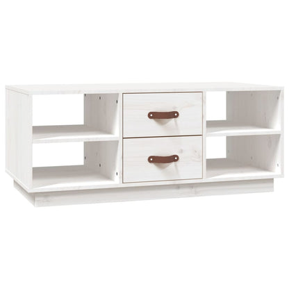 Coffee Table White 100x50x41 cm Solid Wood Pine