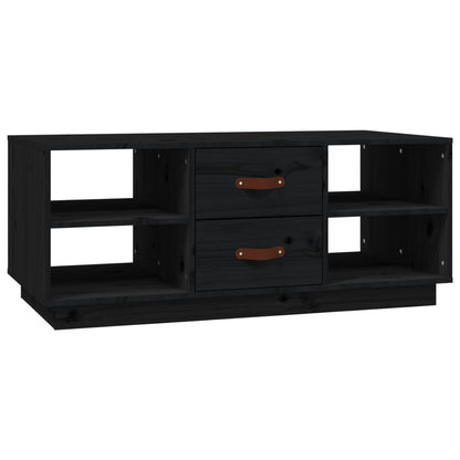 Coffee Table Black 100x50x41 cm Solid Wood Pine