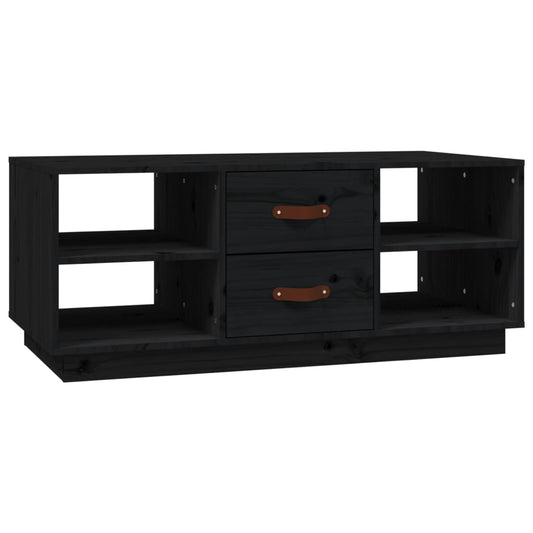 Coffee Table Black 100x50x41 cm Solid Wood Pine