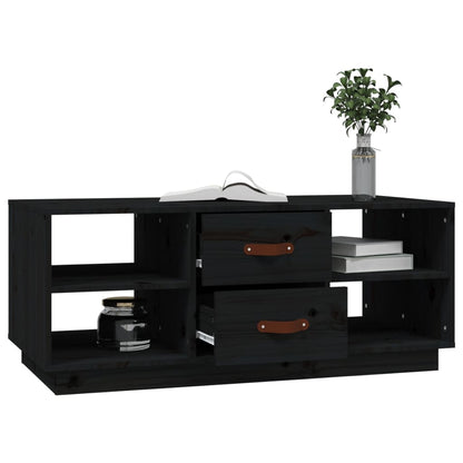 Coffee Table Black 100x50x41 cm Solid Wood Pine
