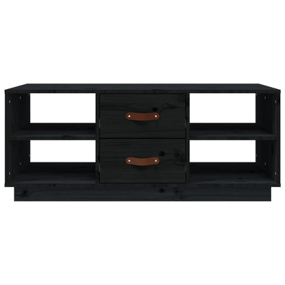Coffee Table Black 100x50x41 cm Solid Wood Pine