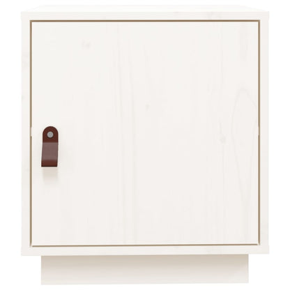 Bedside Cabinet White 40x34x45 cm Solid Wood Pine
