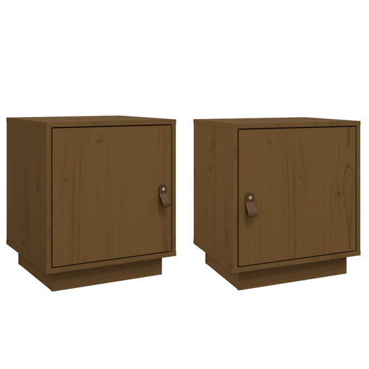 Bedside Cabinets 2 pcs Honey Brown 40x34x45 cm Solid Wood Pine