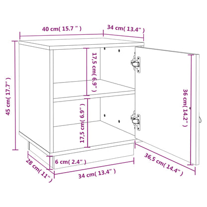 Bedside Cabinets 2 pcs Honey Brown 40x34x45 cm Solid Wood Pine