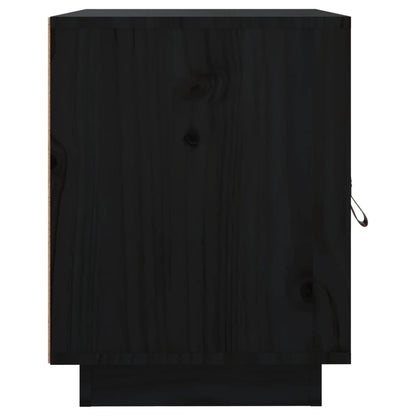Bedside Cabinets 2 pcs Black 40x34x45 cm Solid Wood Pine