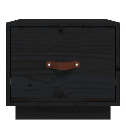 Bedside Cabinet Black 40x34x35 cm Solid Wood Pine