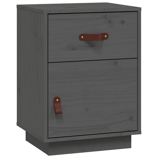 818310 vidaXL Bedside Cabinets 2 pcs Grey 40x34x55 cm Solid Wood Pine