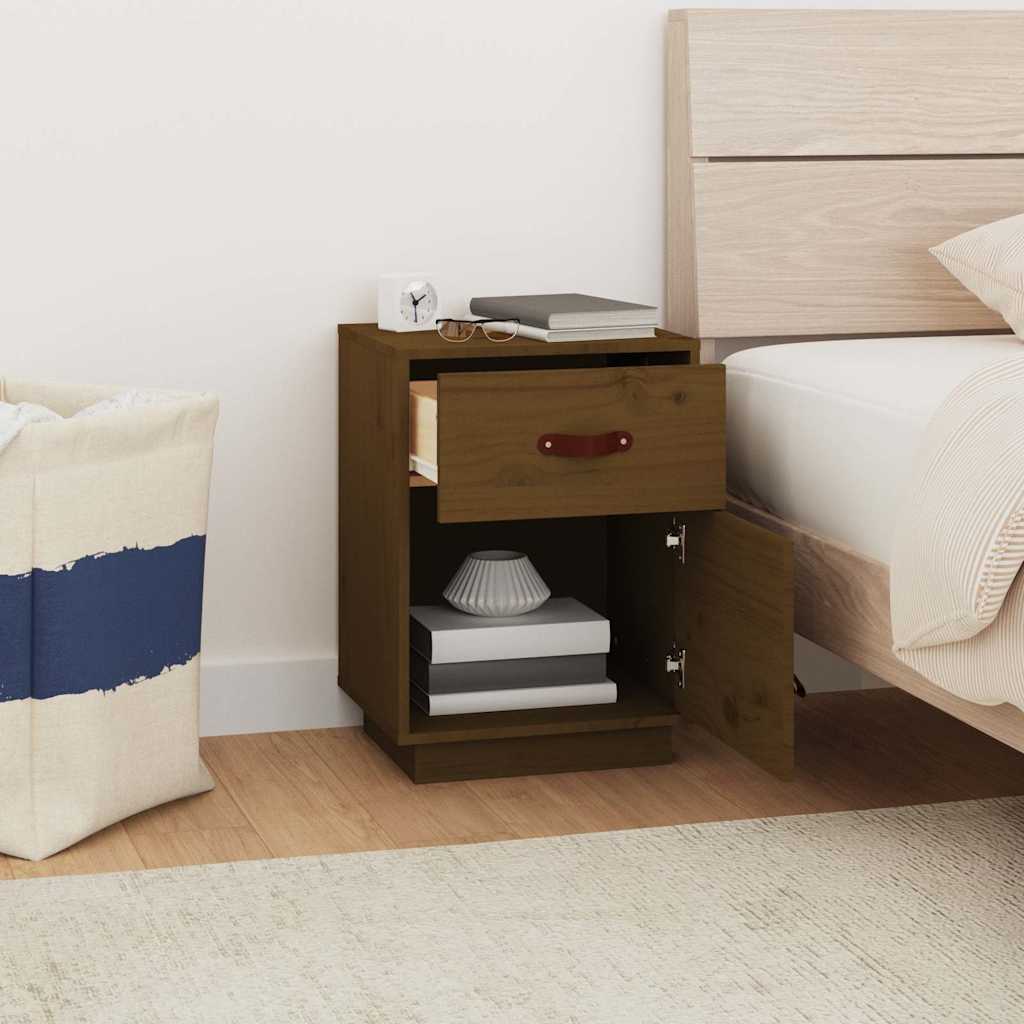 Bedside Cabinets 2 pcs Honey Brown 40x34x55 cm Solid Wood Pine