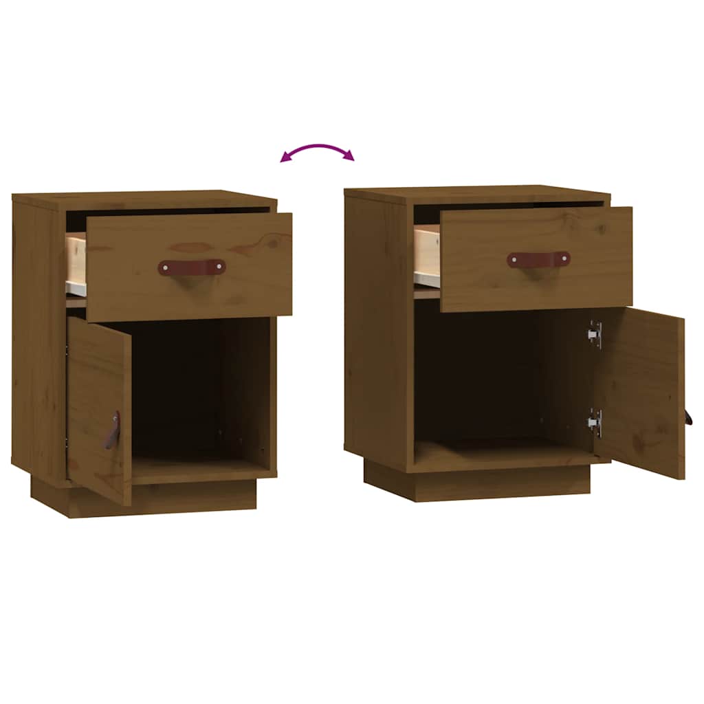 Bedside Cabinets 2 pcs Honey Brown 40x34x55 cm Solid Wood Pine