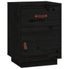 Bedside Cabinet Black 40x34x55 cm Solid Wood Pine