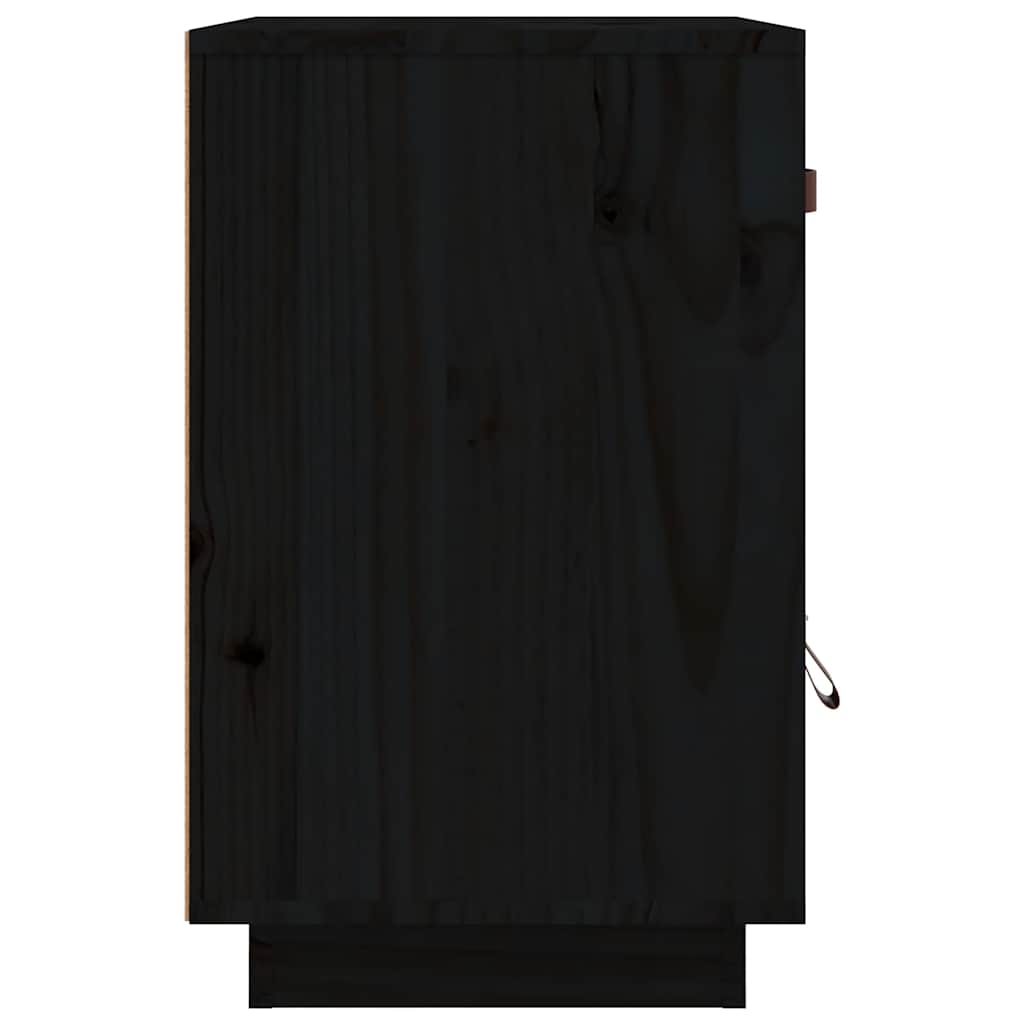 Bedside Cabinets 2 pcs Black 40x34x55 cm Solid Wood Pine