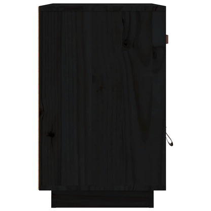 Bedside Cabinets 2 pcs Black 40x34x55 cm Solid Wood Pine