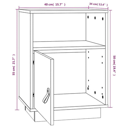 Bedside Cabinets 2 pcs 40x34x55 cm Solid Wood Pine
