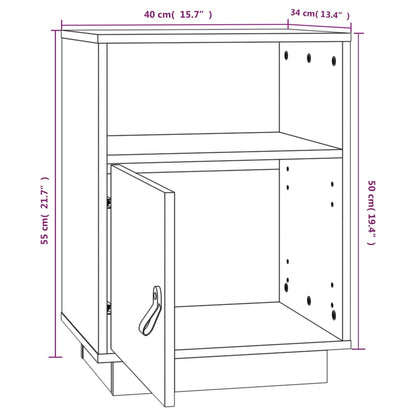Bedside Cabinet Honey Brown 40x34x55 cm Solid Wood Pine