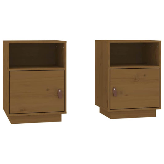 Bedside Cabinets 2 pcs Honey Brown 40x34x55 cm Solid Wood Pine