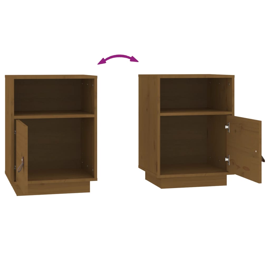 Bedside Cabinets 2 pcs Honey Brown 40x34x55 cm Solid Wood Pine