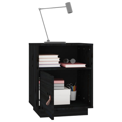 Bedside Cabinets 2 pcs Black 40x34x55 cm Solid Wood Pine
