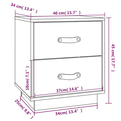 Bedside Cabinets 2 pcs Grey 40x34x45 cm Solid Wood Pine