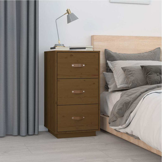 Bedside Cabinet | Honey Brown | Solid Pine Wood | 40x40x75 cm