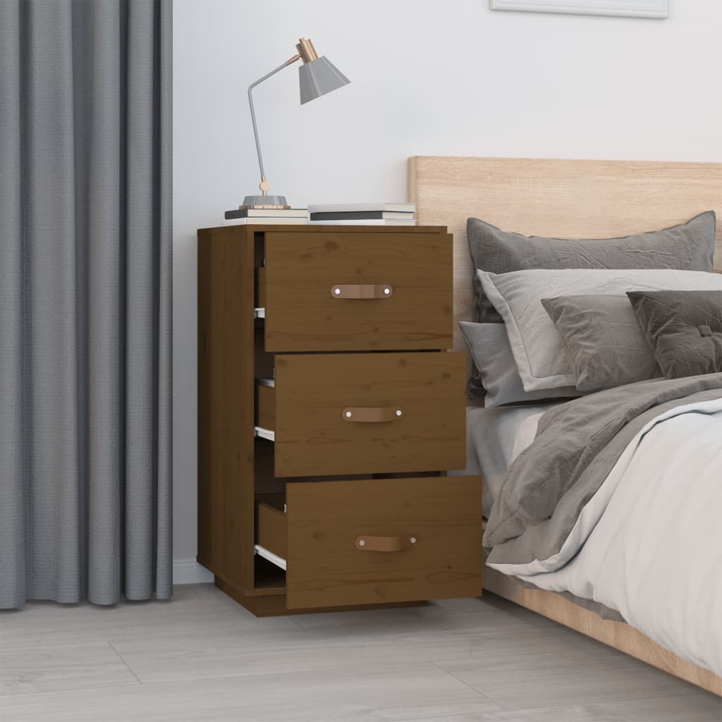 Bedside Cabinets 2 pcs Honey Brown 40x40x75 cm Solid Wood Pine