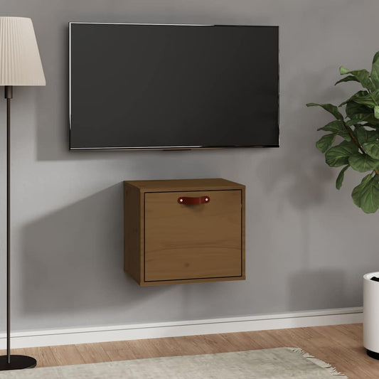 Wall Cabinet | Honey brown | Solid pine wood, engineered wood | Medium