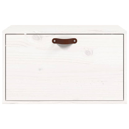 Wall Cabinet White 60x30x35 cm Solid Wood Pine