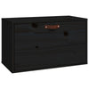 Wall Cabinet Black 60x30x35 cm Solid Wood Pine