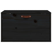 Wall Cabinet Black 60x30x35 cm Solid Wood Pine