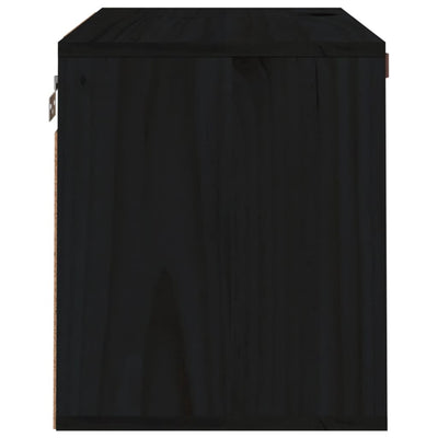 Wall Cabinet Black 60x30x35 cm Solid Wood Pine