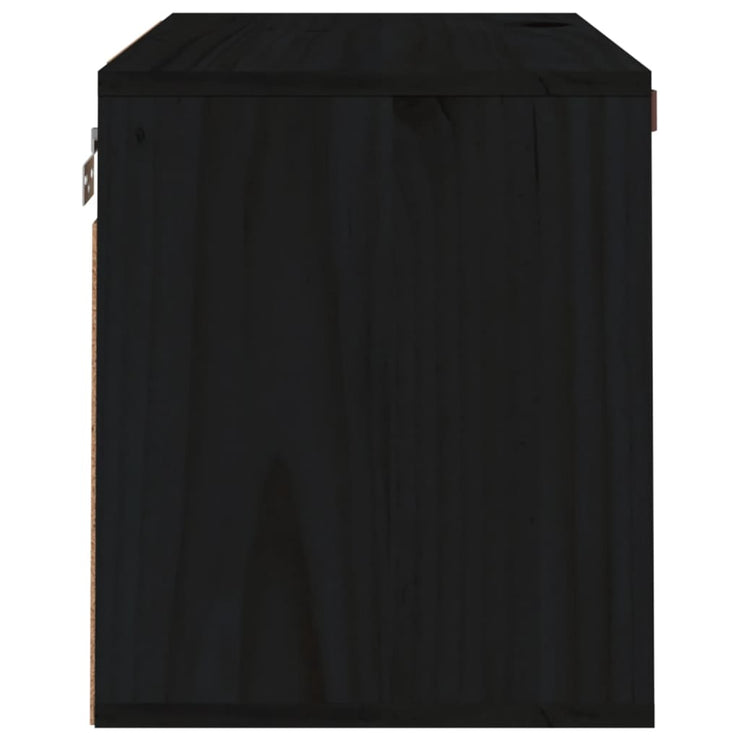 Wall Cabinet Black 60x30x35 cm Solid Wood Pine