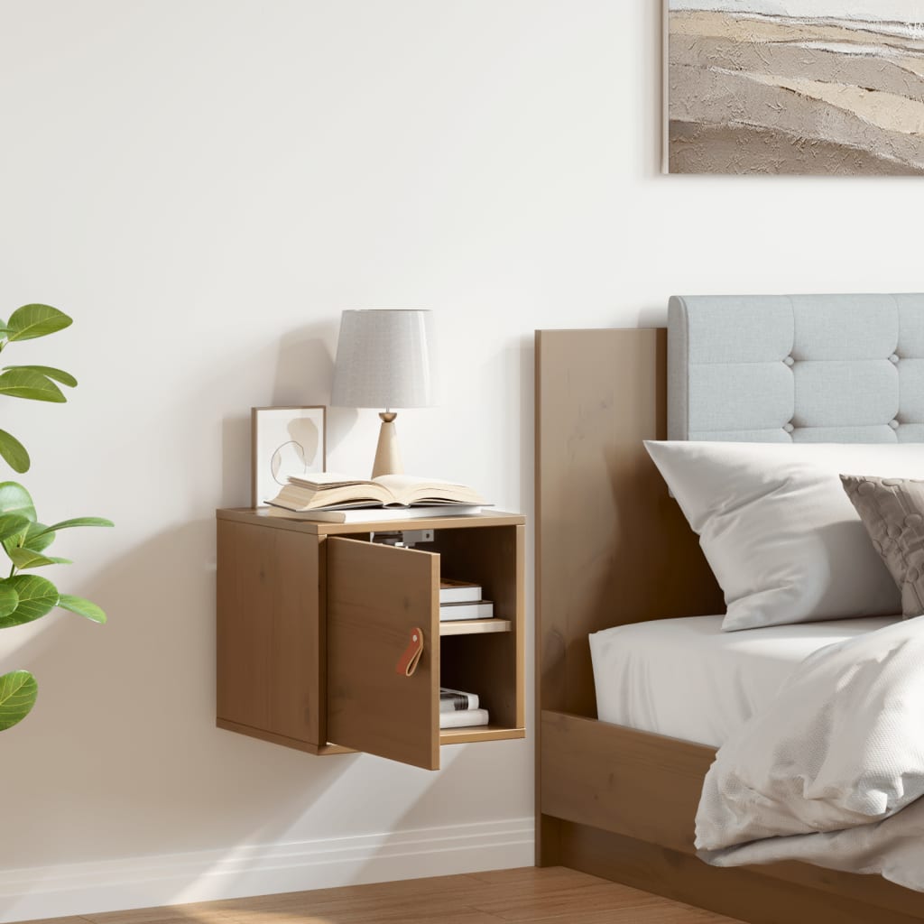 Wall Cabinet Honey Brown 31.5x30x30 cm Solid Wood Pine
