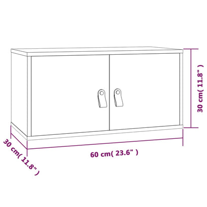 Wall Cabinet White 60x30x30 cm Solid Wood Pine