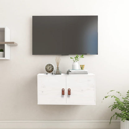 Wall Cabinet White 60x30x30 cm Solid Wood Pine
