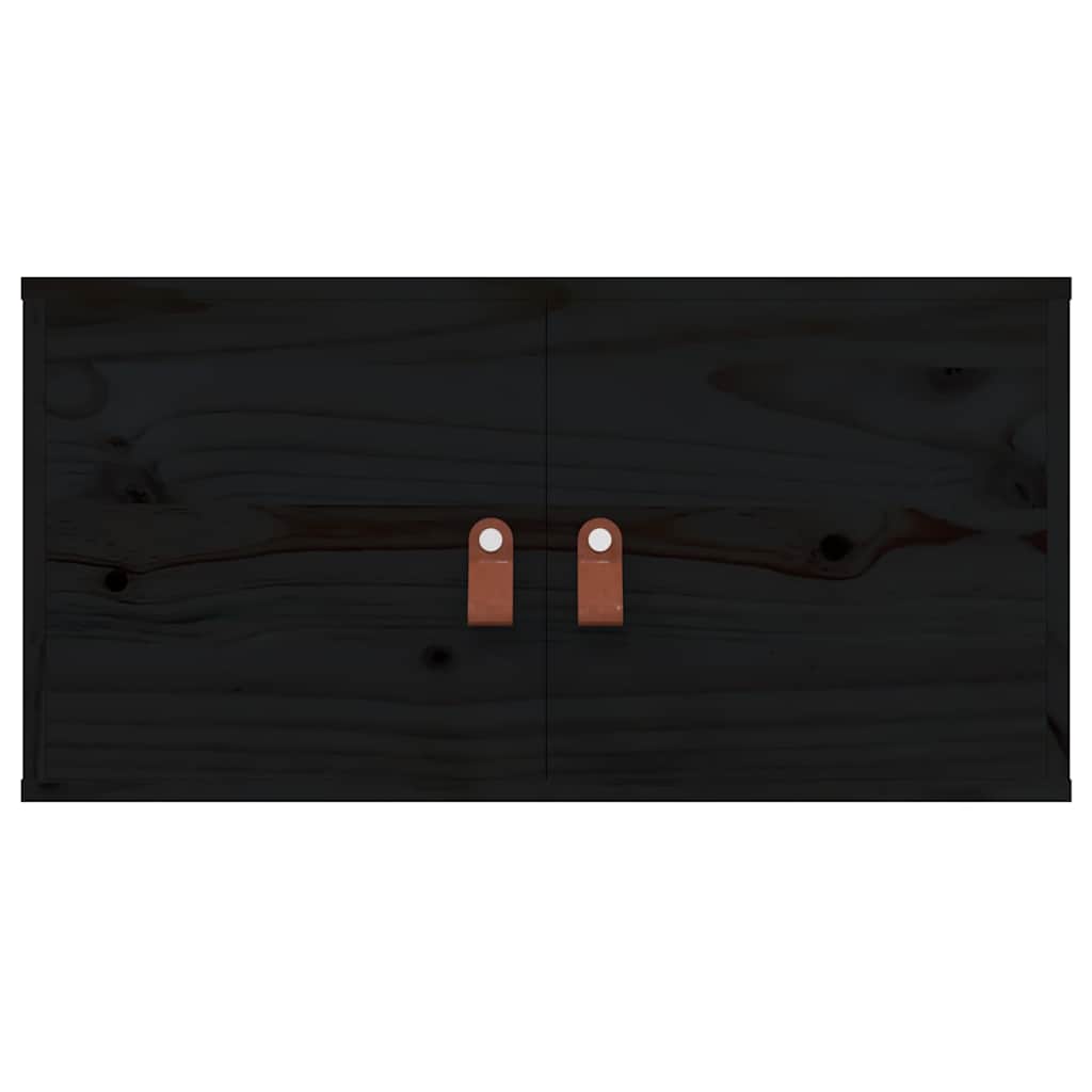 Wall Cabinets 2 pcs Black 60x30x30 cm Solid Wood Pine