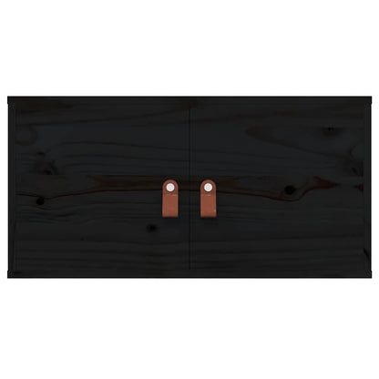 Wall Cabinets 2 pcs Black 60x30x30 cm Solid Wood Pine