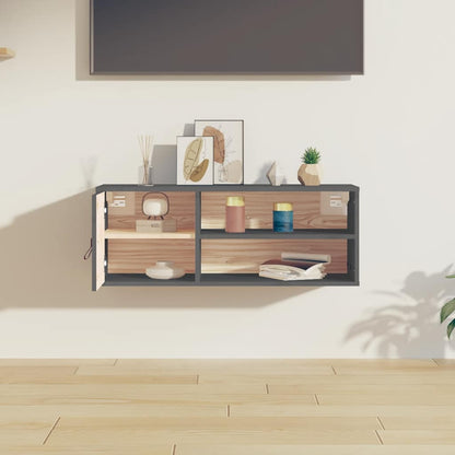 Wall Cabinet Grey 80x30x30 cm Solid Wood Pine