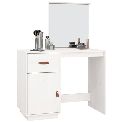 Dressing Table White 95x50x134 cm Solid Wood Pine