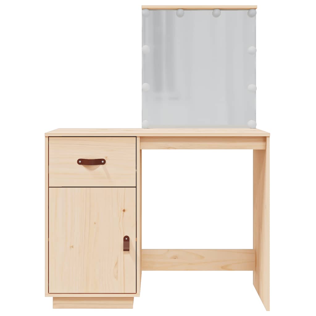Dressing Table with LED 95x50x133.5 cm Solid Wood Pine
