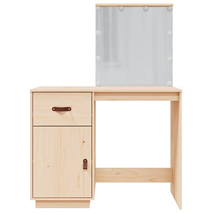 Dressing Table with LED 95x50x133.5 cm Solid Wood Pine