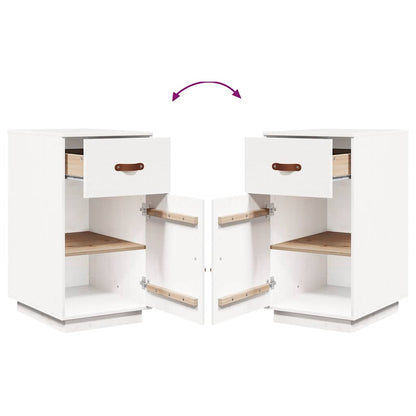 Desk Cabinet White 40x50x75 cm Solid Wood Pine