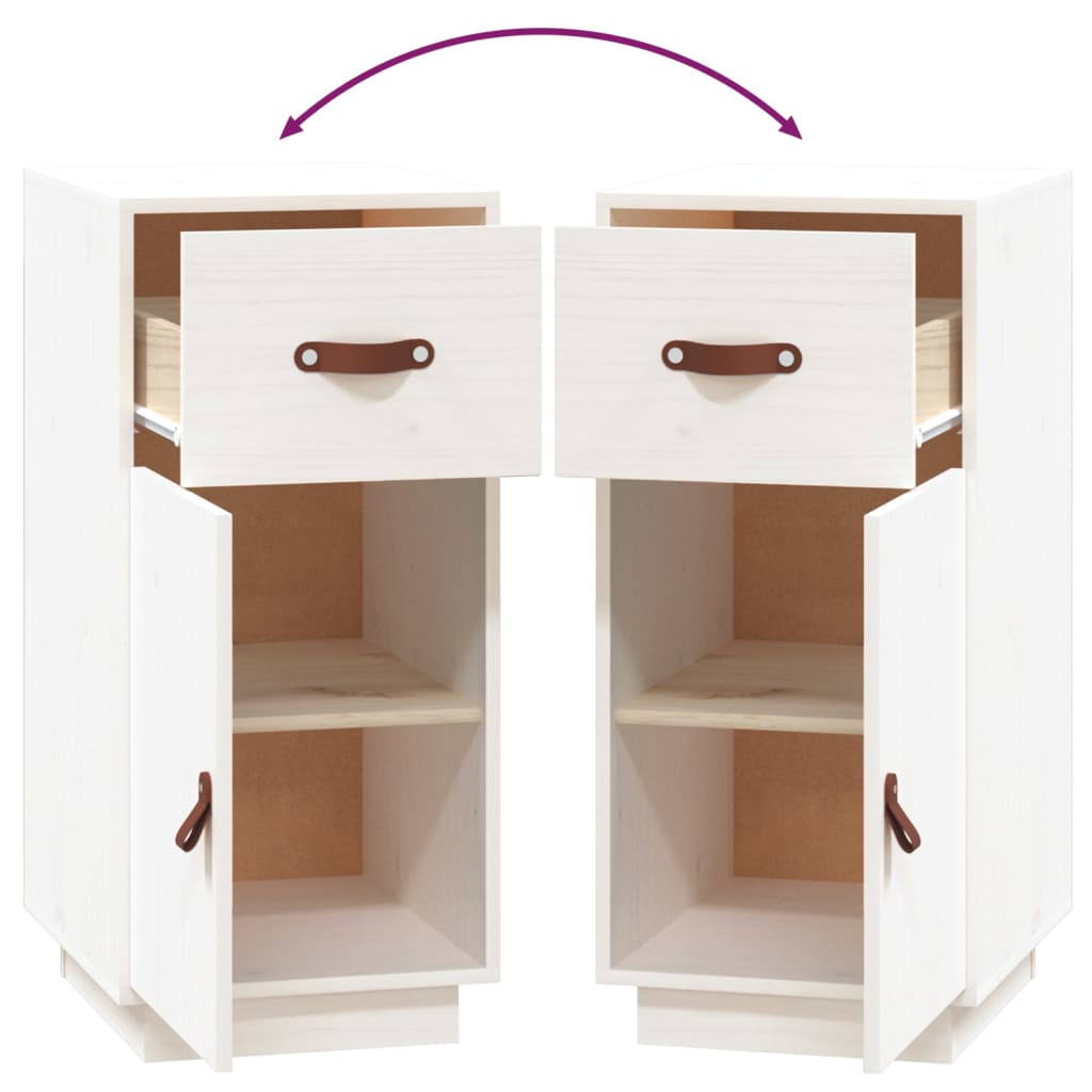 Sideboard White 34x40x75 cm Solid Wood Pine