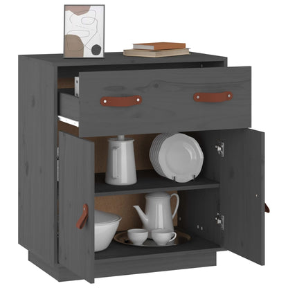 Sideboard Grey 65.5x40x75 cm Solid Wood Pine