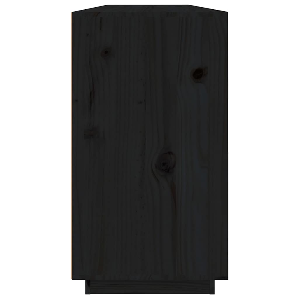 Sideboard Black 100x40x75 cm Solid Wood Pine