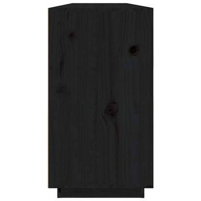Sideboard Black 100x40x75 cm Solid Wood Pine