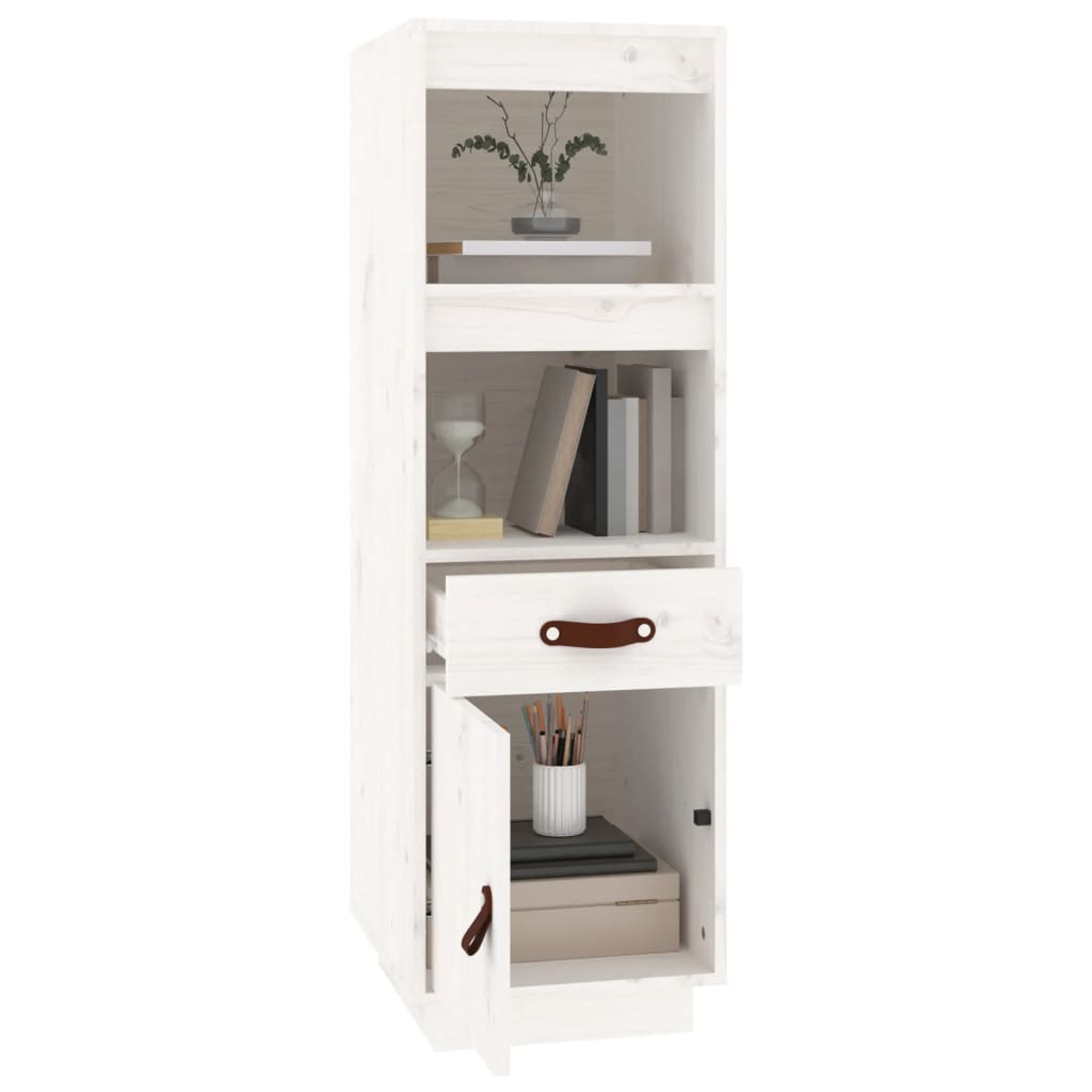Highboard White 34x40x108,5 cm Solid Wood Pine