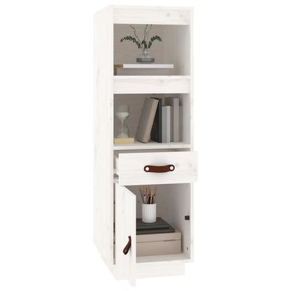 Highboard White 34x40x108,5 cm Solid Wood Pine