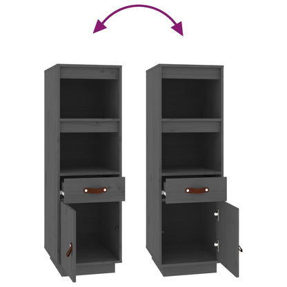 Highboard Grey 34x40x108,5 cm Solid Wood Pine