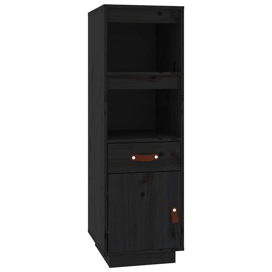 Highboard Black 34x40x108,5 cm Solid Wood Pine