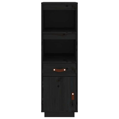 Highboard Black 34x40x108,5 cm Solid Wood Pine